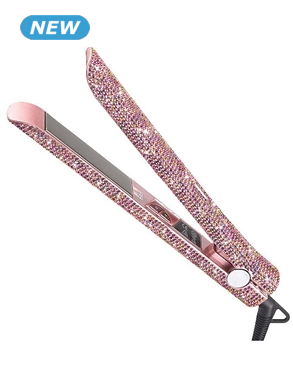 Haarglätter «Crystal», L 26 cm, bereit in 30 Sekunden, rosa