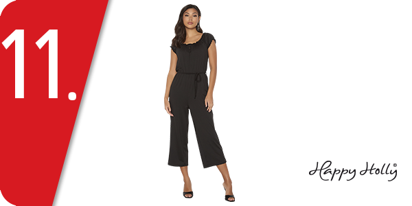 Overall mit elastischen Rüschen, schwarz