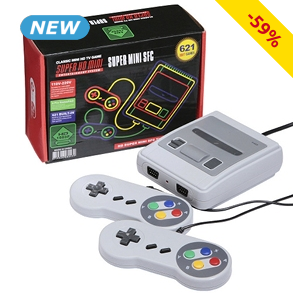 Spielkonsole Super Mini Classic, 621 Spielen, 2 Controllern, HDMI-Kabel