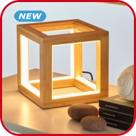 Lampe LED «Cube» aus Bambus