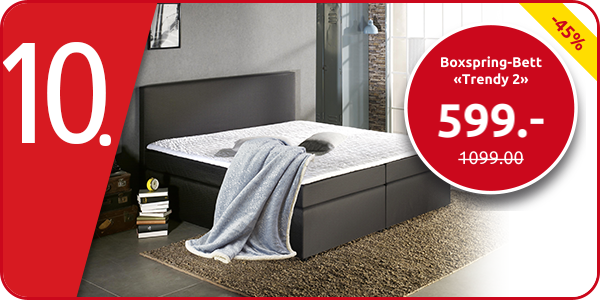 Boxspring-Bett «Trendy 2», feste Matratze, 160 x 200 cm, schwarz