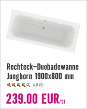 Rechteck-Duobadewanne Jungborn 1900x800 mm