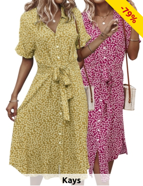 Kurzärmeliges Kleid «Lily», gelb