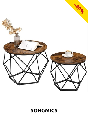 SONGMICS 2er-Set Beistelltische «Indus», schwarz
