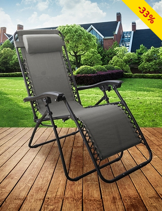 Relax-Stuhl «Charly», 2 Stück,  B 110 x H 45 x T 90 cm, grau