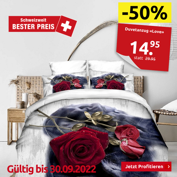 Duvetanzug «Love» 160 x 210 cm + Pfulmenanzug 65 x 100 cm