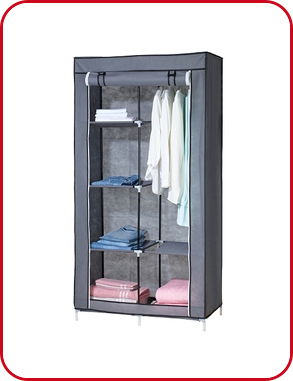 Kleiderschrank aus Vlies, B 90 cm, grau