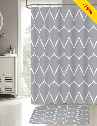Duschvorhang «Avallon», 180 x 180 cm, grau