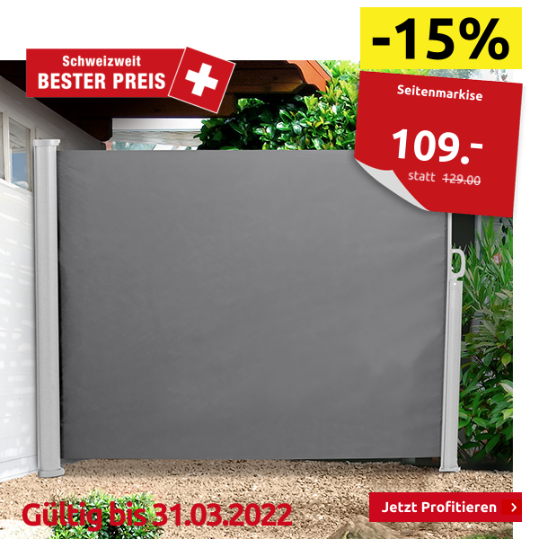 Seitenmarkise anthrazit, inkl. Wandhalterung