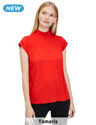 Tamaris T-Shirt «Caan», rot