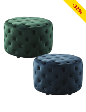 Hocker Chesterfield, Ø 63 x H 39 cm, blau