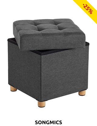 Hocker mit Stauraum, L 38 x B 38 x H 40 cm, anthrazit