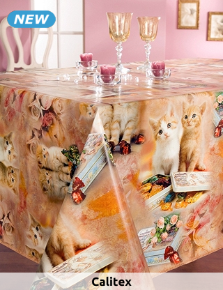 Calitex Tischdecke «Schokokatz», 140 x 250 cm, orange