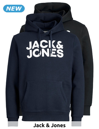 JACK&JONES Herren-Hoodies «Essentials», 2er-Pack, schwarz/navy