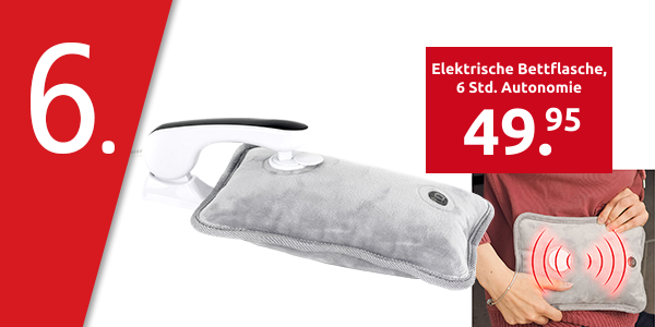 Elektrische Bettflasche, 6 Std. Autonomie