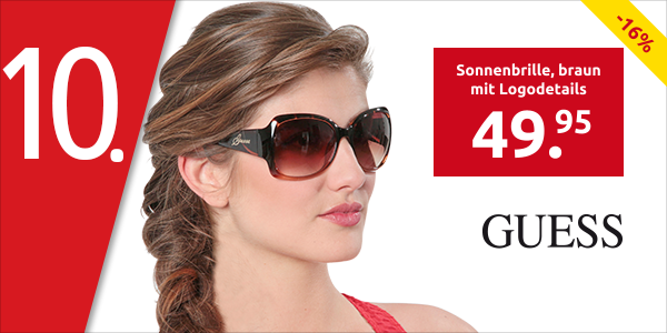GUESS Sonnenbrille, braun mit Logodetails