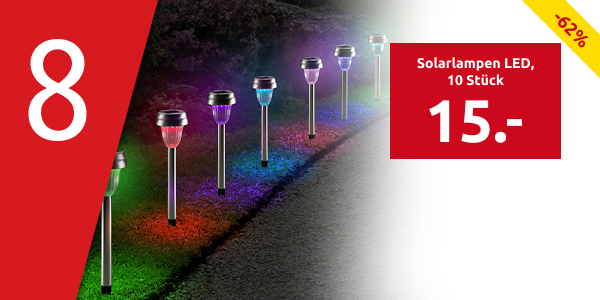 Solarlampen LED «Multicolor», 10 Stück