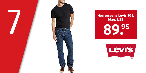 Herrenjeans Levis 501, gerade, mit Knopfverschluss, blau, L 32