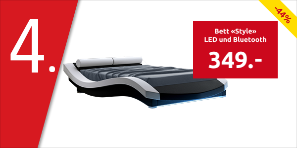 Bett «Style», 140 x 200 cm, LED und Bluetooth