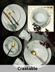 CreaTable Kombi-Service «Marmor», 16-teilig, 4 Personen