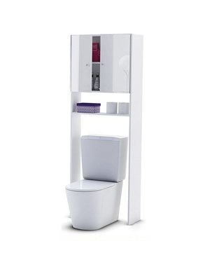 WC-Möbel mit High-Gloss-Finish, weiss