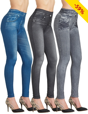 Shape Jeggings im 3er-Pack, schwarz, blau, grau