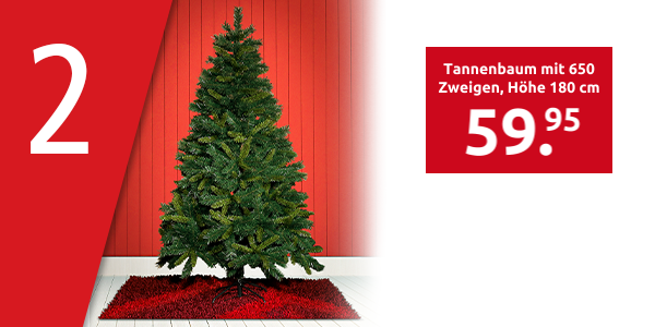 Tannenbaum mit 650 Zweigen, Höhe 180 cm