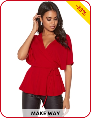 Top Kimono-Style Make Way, rot