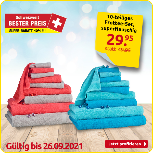 10-teiliges Frottee-Set, superflauschig, koralle/grau