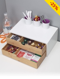Bambusschublade für Tee & Kaffee, 2-stöckig