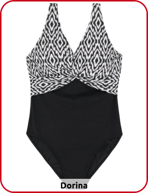 Dorina, Einteiler, schwarz/bedruckt