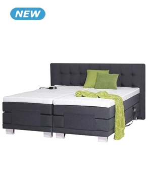 Elektrisches Boxspringbett «Ella» grau, 180 x 200 cm