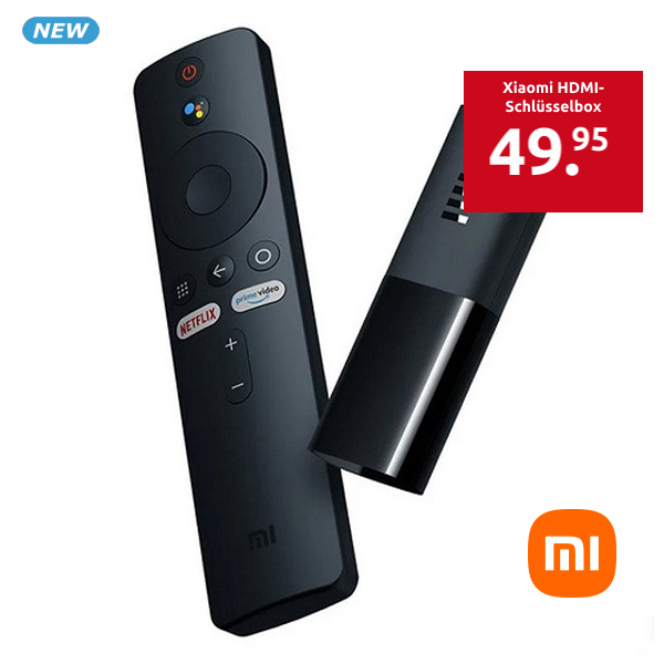 Xiaomi HDMI-Schlüsselbox «Mi TV Stick», Android TV 9.0, mit Google Assistant