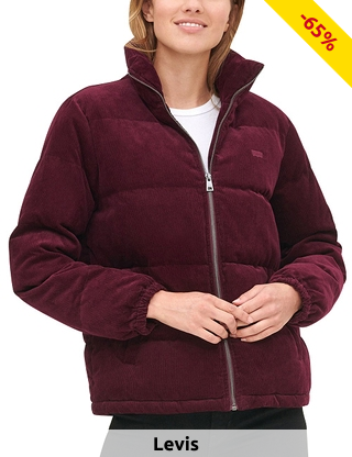 Levis Damen-Jacke mit Cord-Kragen, bordeaux