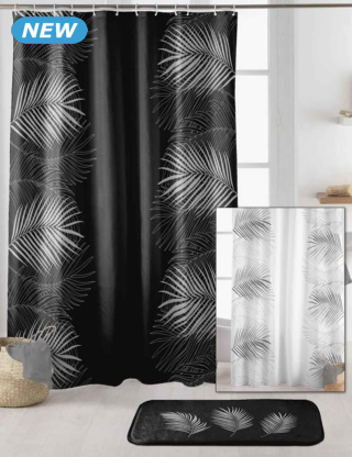 Duschvorhang «Orbella», 180 x 200 cm, schwarz