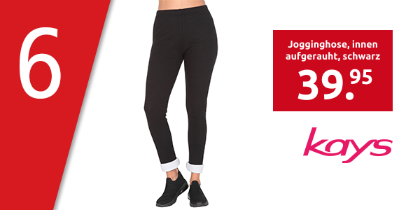 Jogginghose, innen aufgerauht, schwarz