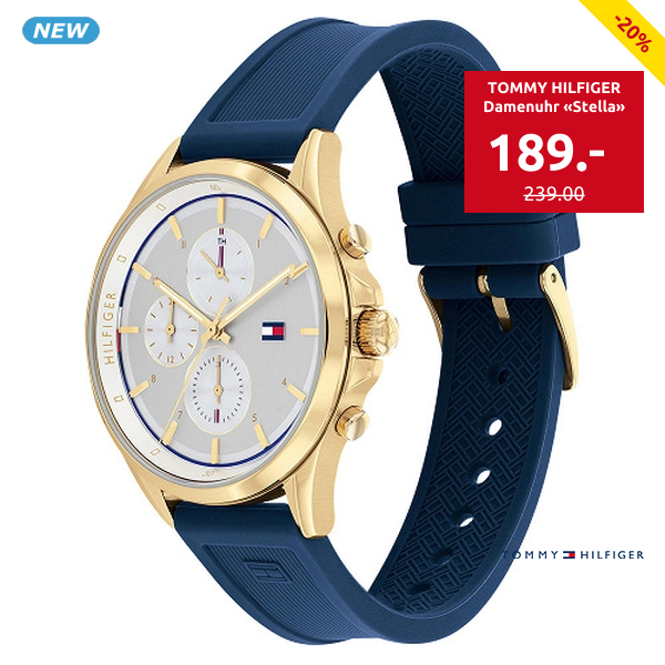 TOMMY HILFIGER Damenuhr «Stella», blau