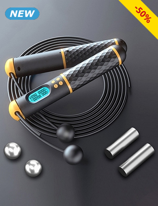 LED Springseil, auch ohne Seil verwendbar, misst Kalorien