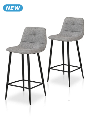 Barhocker «Barry», 2 Stück, grau