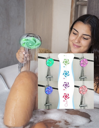 Duschkopf «Hydrao», wassersparend, ohne Batterie, mit Timer