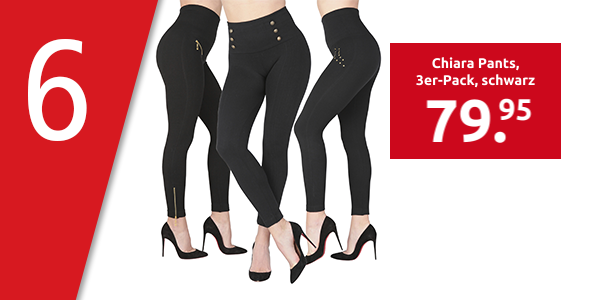 Chiara Pants, 3er-Pack, schwarz