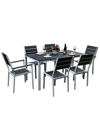 Gartenset «Cancun», 7-teilig, weiss/ grau