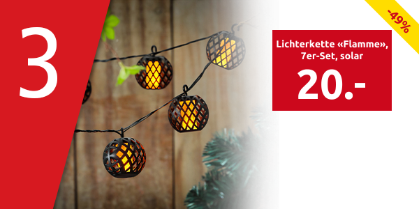 Lichterkette «Flamme», 7er-Set, solar