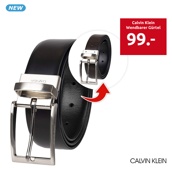 Calvin Klein Wendbarer Gürtel, L 95 cm, B 3,5 cm, schwarz oder dunkelbraun