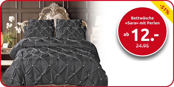 Bettwäsche «Sara» mit Perlen