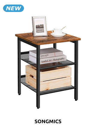 SONGMICS Beistelltisch «Side», 2 Ablagen, B 40 x H 55 x T 40 cm