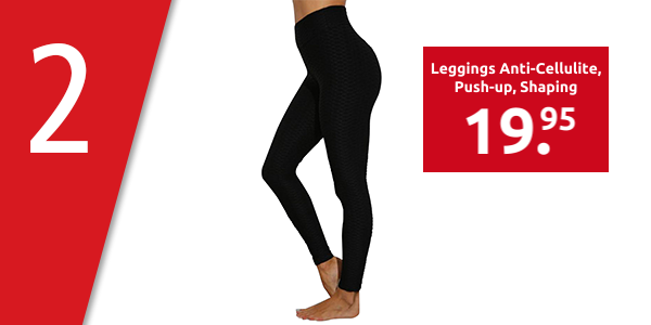 Leggings Anti-Cellulite, Push-up, Shaping, schwarz