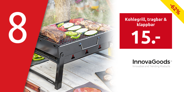 InnovaGoods Kohlegrill, tragbar & klappbar, 36x7x28,5 cm