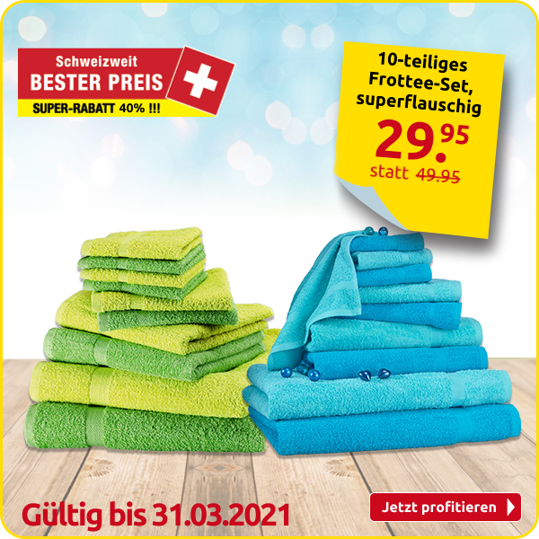10-teiliges Frottee-Set, superflauschig, anis/grün
