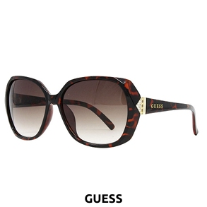 GUESS Damensonnenbrille mit goldfarbenem Dekor, braun